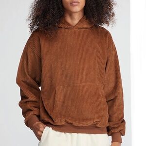 NWT PacSun Mens Brown Corduroy Hoodie Size Small